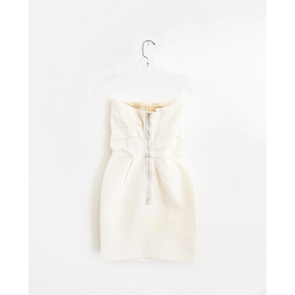 6267 Ivory Beige Strapless Cocktail Dress sz 0 2 - Picture 2 of 8